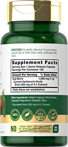 Carlyle Goji Berry | 120 Capsules | Formulated with Wolfberry Extract | Non-GMO & Gluten Free Supplement