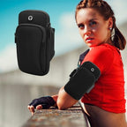 Phone Holder for Running, Universal Adjustable Arm Band Key Card Bag Fit Gym Jogging Hiking Exercise Walking Workout, Running Armband for Phone Under 7 Inch(Black)
