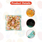 100 PCS Easter Self-sealing Cellophane Bags(4x4 Inch) for Candy Goodie Treat Snack Goody Cookie Small Gifts Wrap Plastic Ziplock Bag Baggies Pouch Easter Party Favors Supplies Decorations Table Decor