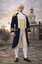 Founding Father Costume for Men Colonial Costume Outfit Revolutionary War General Uniform for Halloween DressUp