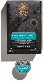 Copper Moon Single Serve Coffee Pods for Keurig K Cup Brewers (Hawaiian Hazelnut - Medium Roast) 12 Count
