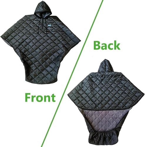 Waterproof Wheelchair Blanket Winter with Hood - Windproof Fleece Lined Poncho Cover, Full Body Warm Knee Protection for Elderly Adults - Fits Manual/Electric Wheelchairs & Scooters