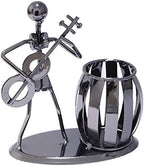 Music Theme Metal Pencil Holder, Office Supply Pen Organizer Desktop Decoration Stand Container (Typ1 Bass)
