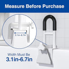 Bathtub Safety Rail, Bathtub Handle Grab Bar with Non-Slip Grip for Seniors, Elderly, Fits 3.1 to 6.7 Inch Tub Walls, Supports 300 lbs