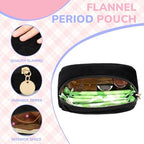 Flannel Sanitary Napkin Storage Bags for Women Portable Period Kit Menstrual Cup Pouches Feminine Pad Holder Tampons Collect Bags with Zipper Khaki