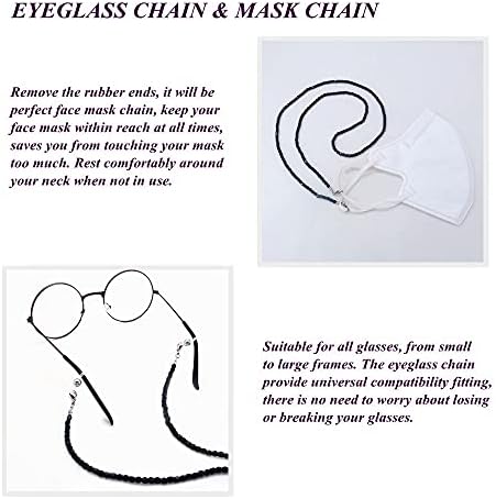 KAI Top Eyeglass Chain Sunglasses Chain Fashion Glass Bead Mask Lanyard Chain Face Mask Chain for Women Men