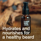 Every Man Jack Men's Beard Oil - Sandalwood Fragrance - Deeply Moisturizes and Softens Your Beard and Adds a Natural Shine - Naturally Derived with Shea Butter and Argan Oil - 1 fl oz