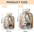 Hot Water Bottle with Cover 1L Warm Water Bottle for Hot and Cold Compress Hot and Cold Therapies,Hand Feet Warmer,Hedgehog