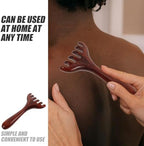 FOMIYES Wooden Foot Massage Rake - Natural Gua Sha Scraping Tool for Feet and Scalp, Wide Tooth Massager Comb with Ergonomic Handle