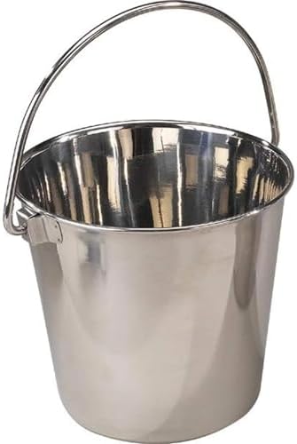 ProSelect Heavy Duty Stainless Steel Pails — Durable Pails for Kennels and Farms - 5", 1-Quart