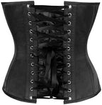 Daisy corsets Women's Daisy Corsets Womens Black Satin Steel Boned Overbust Corset Waist Cincher Bustier Top & Plus Size