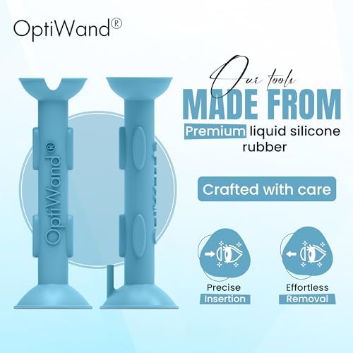 Portable Soft Contact Lens Removal & Insertion Tool - Silicone Rubber Eye Lens Inserter & Remover Device with Pincher End & Finger Grips - Safe & Easy to Use, Travel Size – 1.75"