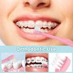 4 Pack End Tuft Toothbrush, Small Head Single Tuft Orthodontic Toothbrush for Wisdom Teeth, Soft Trim Compact Interdental Brush