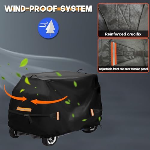 Upgraded Mobility Scooter Storage Cover, 600D Heavy Duty Scooter Weather Cover, Mobility Scooter Cover with Waterproof Strip, Anti-UV, Water Resistant - 77" x 29" x 47"