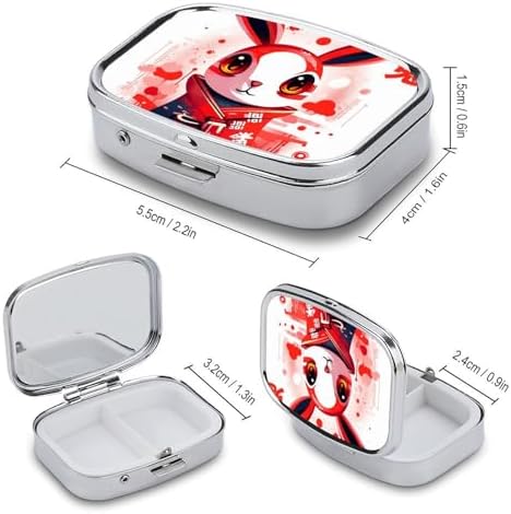Pill Box Pill Case for Woman Weekly Pill Organizer Bunny Face Small Pillbox Pill Container with 3 Compartments Portable Vitamin Holder Boxes for Travel Medicine Organizer