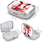 Pill Box Pill Case for Woman Weekly Pill Organizer Bunny Face Small Pillbox Pill Container with 3 Compartments Portable Vitamin Holder Boxes for Travel Medicine Organizer