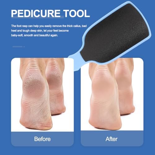minkissy Double-Sided Foot File Callus Remover Pedicure Tool for Dead Skin Removal Ergonomic Handle Foot Sole Exfoliator for Home and Professional Use 9.25X2.95X0.39In