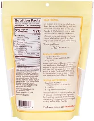 Bob's Red Mill Protein Pancake, 14oz (Pack of 4) - Non GMO, Kosher