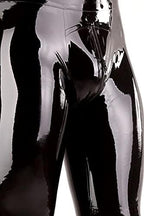 Latex Leggings Men Skinny Trousers 3D Cut Crotch Zip,Black,L