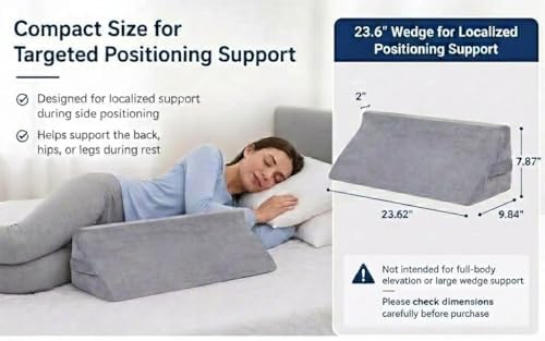 Bed Wedge Pillow for Sleeping & Post Surgery Recovery - Waterproof Positioning Wedge Pillows for Back,Hip & Leg Pain Relief, bed sore Support,Ideal for Side Sleepers,Seniors &Bedridden Patients 23.6"