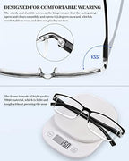 LUFF Reading Glasses 4 Pack, TR90 Lightweight Blue Light Blocking Readers with Spring Hinges, Computer Reading for Men Women