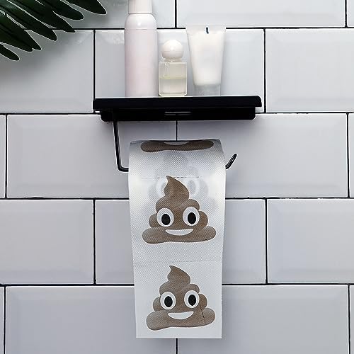 Poop Happy Birthday Decorations Gifts for Women Men Her Him, 3 Ply 150 Sheets Novelty Prank Toilet Paper Roll Tissue Papers, Custom Bathroom Decor Party Supplies Favor for Guest Friends Present