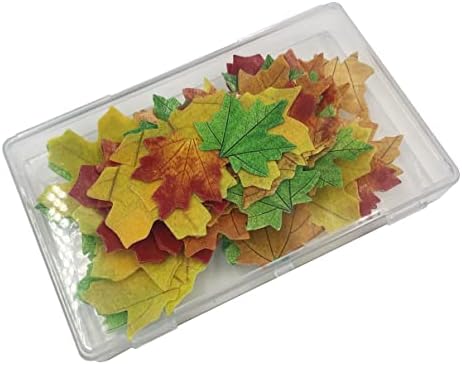 Set of 75 Edible Fall Leaves Gold Leaf Cake Decorations, Thanksgiving Party Cupcake Topper (Mix color)