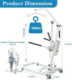 2IN1 Electric Patient Lift with Stand-Up Assist Rehabilitation-2 Slings Included-Multi-Functional Battery Powered Body Transfer Lift for Home,Wheelchair Toilet Car-Elderly, Disabled, Recovery