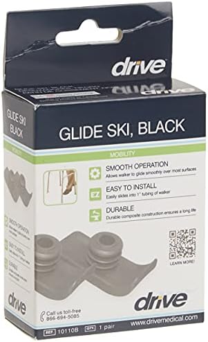 Drive Medical Walker Ski Glides, Black, 1 Pair
