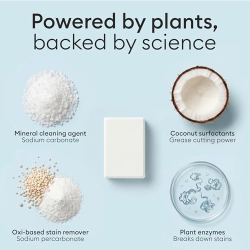 Vove Laundry Detergent Tablets, 40 Loads - Plastic-Free, PVA-Free, Zero Microplastics - Enzyme-Powered Stain Removal - Plant-Based, Fragrance-Free, Works in Cold Water, FSC-Certified Packaging