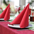 MORGIANA 50 Pack Red Napkins, Christmas Napkins Linen Feel, Disposable Guest Towel Air-laid Paper Hand Towels Dinner Napkin for Party Christmas Wedding