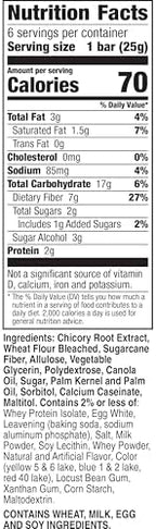 Fiber One 70 Calorie Soft-Baked Bars, Birthday Cake, Snack Bars, 8 ct (Pack of 1)