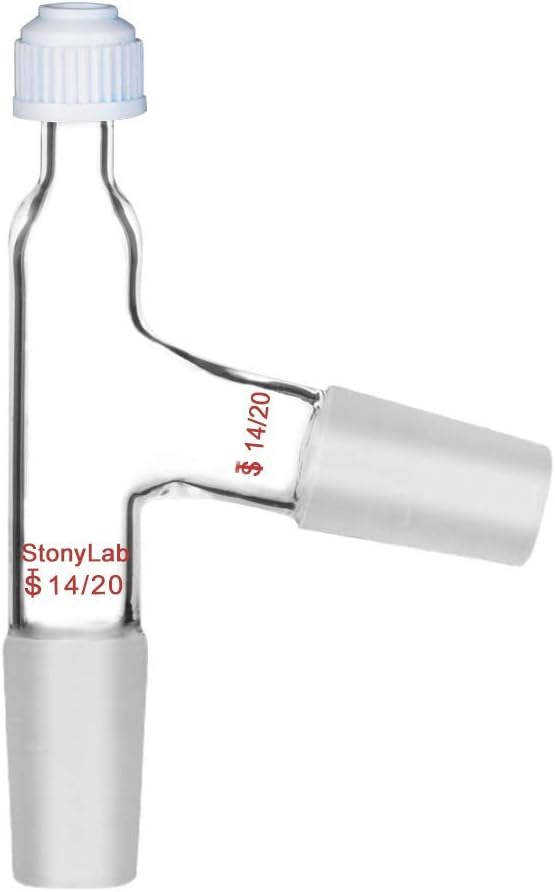 StonyLab 3 Way Distilling Thermometer Adapter with 14/20 Joints and Screw Cap for Distillation Apparatus