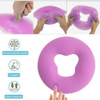 OULIGET Silicone Face Massage Pillow,SPA Beauty Face Relax Headrest,Salon Skin Care Soft Overlay Travel Head Support,Purple