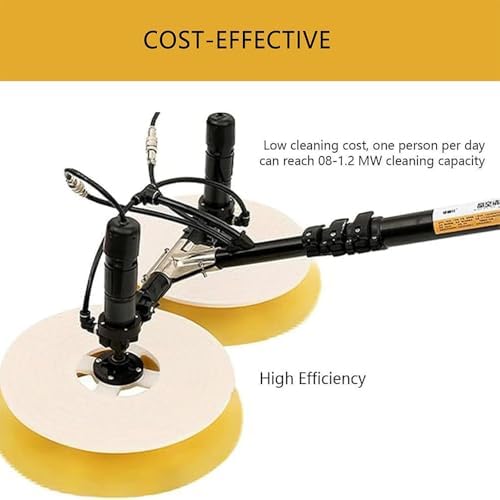 Handheld Power Photovoltiax Cleaning,Electric Photovoltaic Panel Cleaning Machine,Solar Panel Water Spray Cleaner Brush,Brush Telescopic Pole Rotating Nylon Brush,Gpbb7.5M