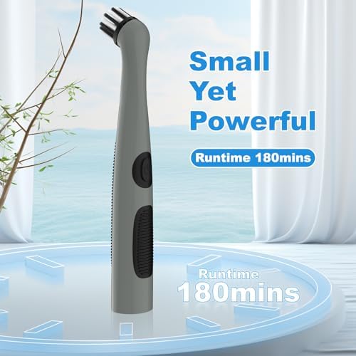 Rechargeable Electric Cleaning Brush with 4 in 1 Multiple Brush Heads and USB Cable, Indoor Household Cordless Motorized Brush for Bathroom Toilet Kitchen Tile Crevice (Grey & Black)