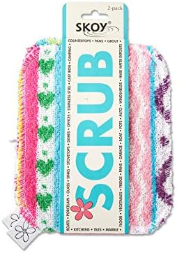 Skoy Cleaning Bundle - Cloth, Scrub, Red Towel and Sink Holder – Environmentally Friendly, Kitchen & Household Use, Plastic-Free Packaging, Great Gift Idea!