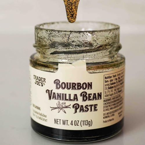 Trader Joe's Bourbon Vanilla Bean Paste – Authentic Madagascar Vanilla, Non-GMO, 4 fl oz Glass Jar