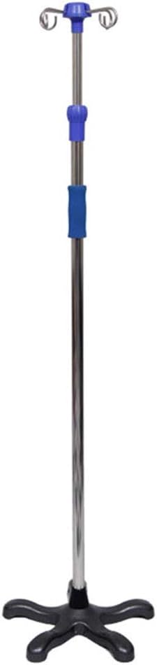 IV Drip Stand Infusion Holder Pet Hospital Stainless Steel Drip Stand, 4 Hooks, Cast Iron Base, Height Adjustable IV Pole