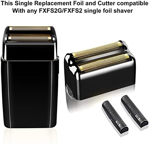 2 pack Professional Replacement Foil and Cutters for BaBylissPRO Barberology Double Foil Shaver, Compatible with BaBylissPRO Barberology FXFS2 Shaver，Black