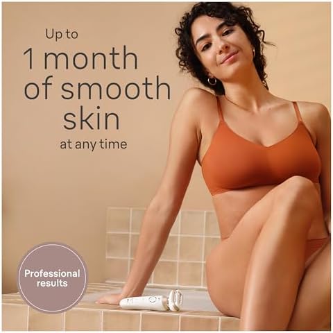 Braun Silk-épil 9 Flex Epilator, 360 Flex and Pivoting Head, Wet and Dry, Includes Shaver Head, Trimmer Comb, SES9-041 3D, Tinted Gold