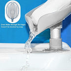 2Pack Soap Holder Leaf-Shape - Self Draining Soap Dish Holder, Not Punched Easy Clean Bar Soap Holder, with Suction Cup Soap Dish Suitable for Shower, Bathroom, Kitchen Sink (Grey + Green)