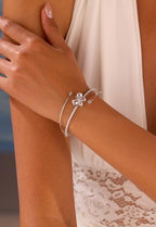 Butterfly Adjustable Bracelet with Birthstone Crystal Bangle Silver Plated Open Bracelets Jewelry for Women CB0014