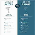 MERKUR 37C Double Edge Safety Razor | Slant Bar Design - Standard Handle | Made in Germany | Plastic-Free | Two Piece Design