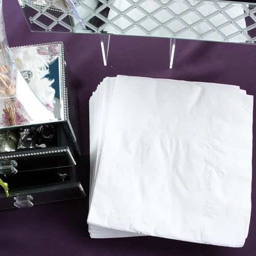 Lillian Tablesettings Premium White Napkins, Large Dinner Napkin, 3 Ply Paper White, 75 count