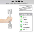 9 Inch Bathroom Grab Bar, Anti Slip Square Shower Bars Safety, 304 Stainless Steel Shower Handles,Hand Rails for for Children, Senior, Elderly, Handicap