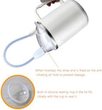 Multifunctional Adult Sippy Cup for Elderly Spill Proof - Precise Liquid Control, Easy to Grasp Handles,17.6oz Stainless Steel Sippy Cup with Straw,Suitable for Seniors Patients Limited Mobility