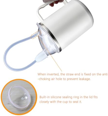 Multifunctional Adult Sippy Cup for Elderly Spill Proof - Precise Liquid Control, Easy to Grasp Handles,17.6oz Stainless Steel Sippy Cup with Straw,Suitable for Seniors Patients Limited Mobility