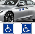 2PCS Car Handicap Parking Sign, Reflective Magnetic Vehicle Square Wheelchair Symbol Labels, Waterproof Automotive Disabled Parking Sticker, Universal for SUV Truck Sedan