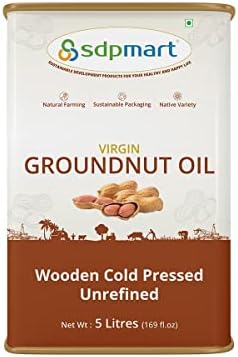 SDPMart Cold pressed virgin Groundnut oil/Peanut Oil - 5 Ltr | Chekku Oil